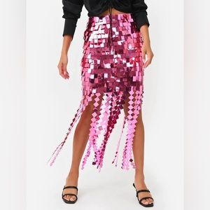 Jonathan Simkhai Pink Sequin Skirt